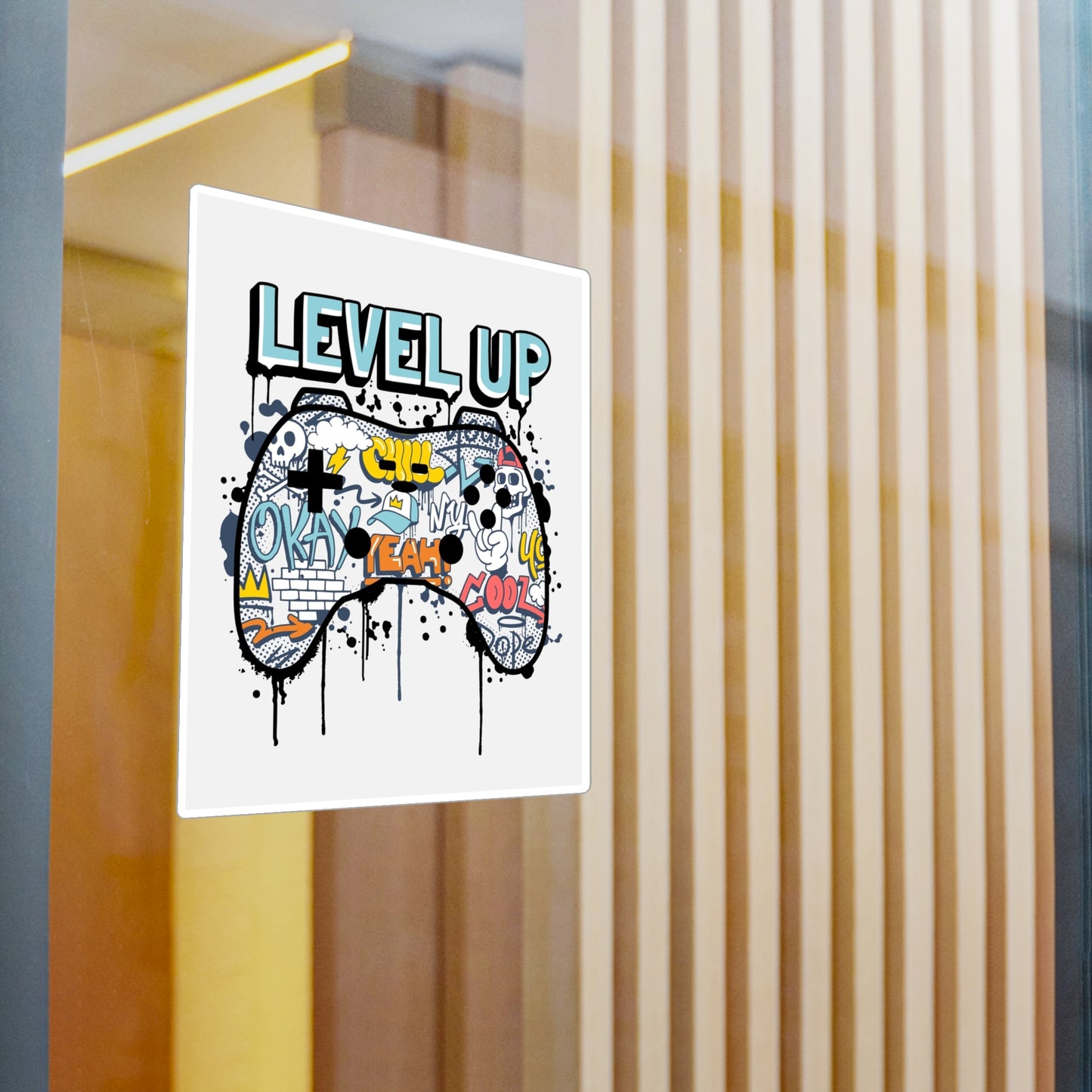 Level up game controller Kiss-Cut Vinyl Decals