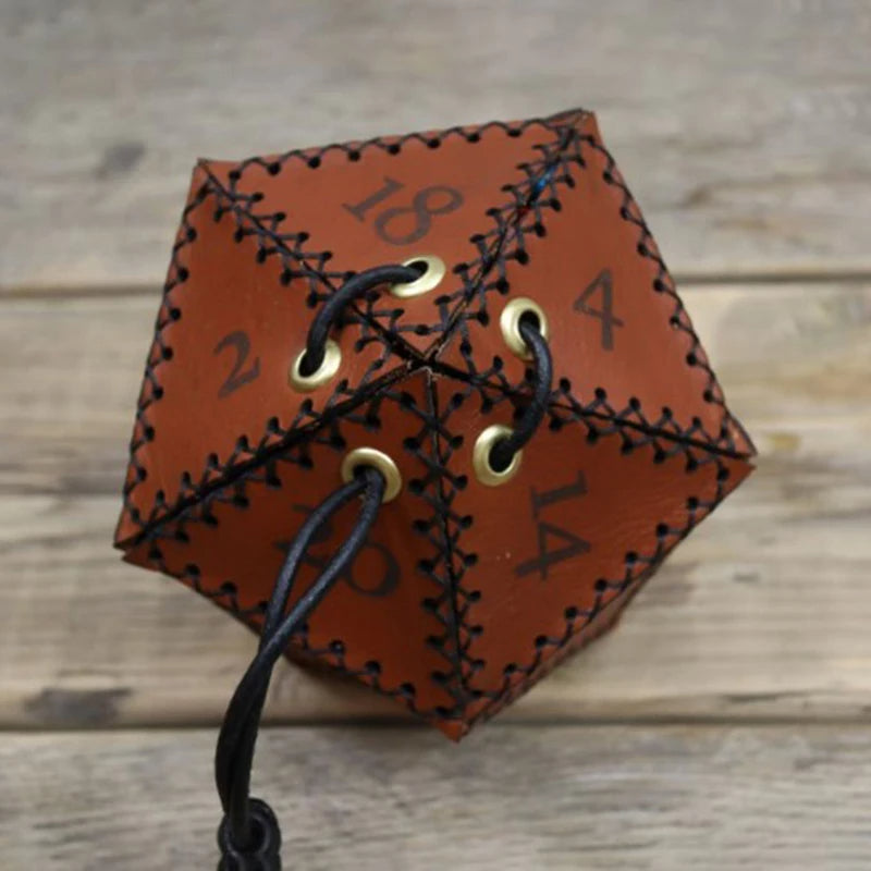 Unistybag Dice Bag Leather Polygonal Dice Storage Boxes Reinforced Drawstring Dice Bags Working Wearing Gift Idea