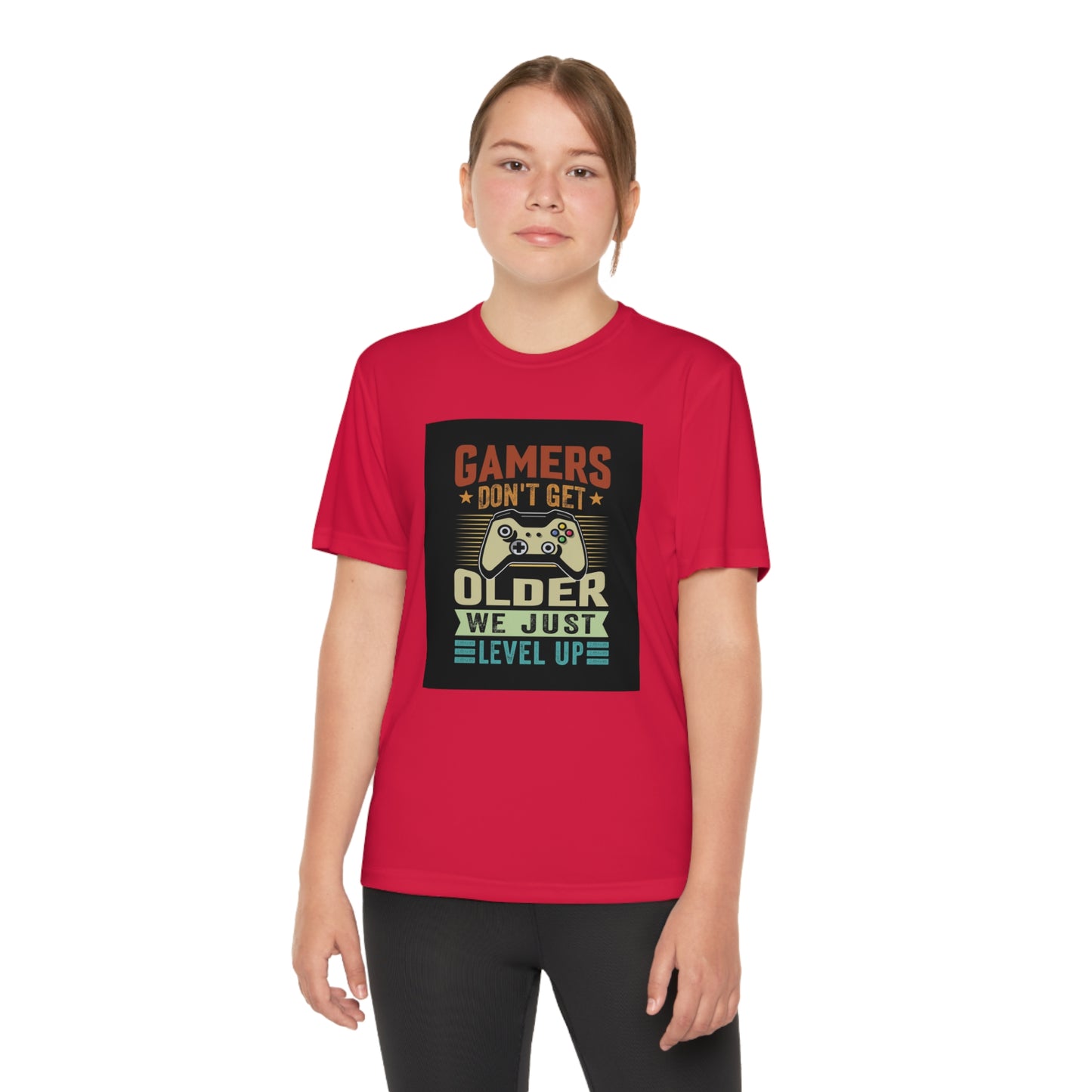 Gamers don’t get older we just level up Youth Competitor Tee