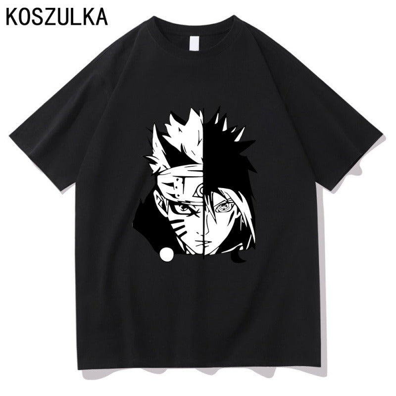 Anime new Naruto Kakashi pullover T-shirt cross-border thin men's and women's short sleeved T-shirt