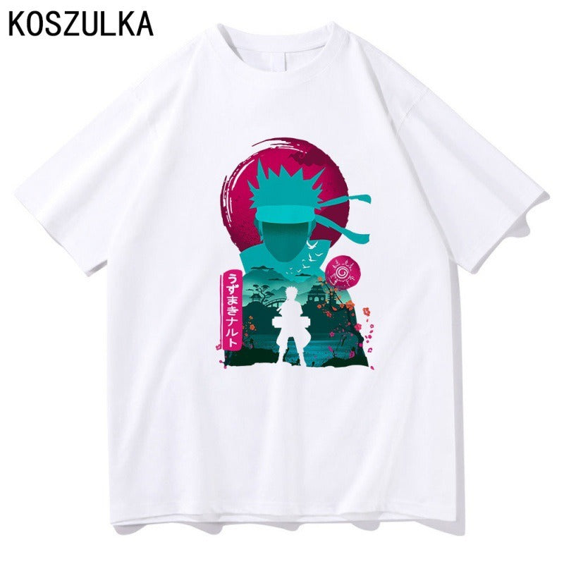 Anime new Naruto Kakashi pullover T-shirt cross-border thin men's and women's short sleeved T-shirt