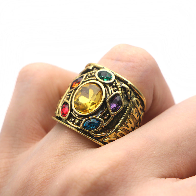 Avengers:Infinity War Thanos Jewelry Infinity Gauntlet Infinity Stones Crystals Ring For Men