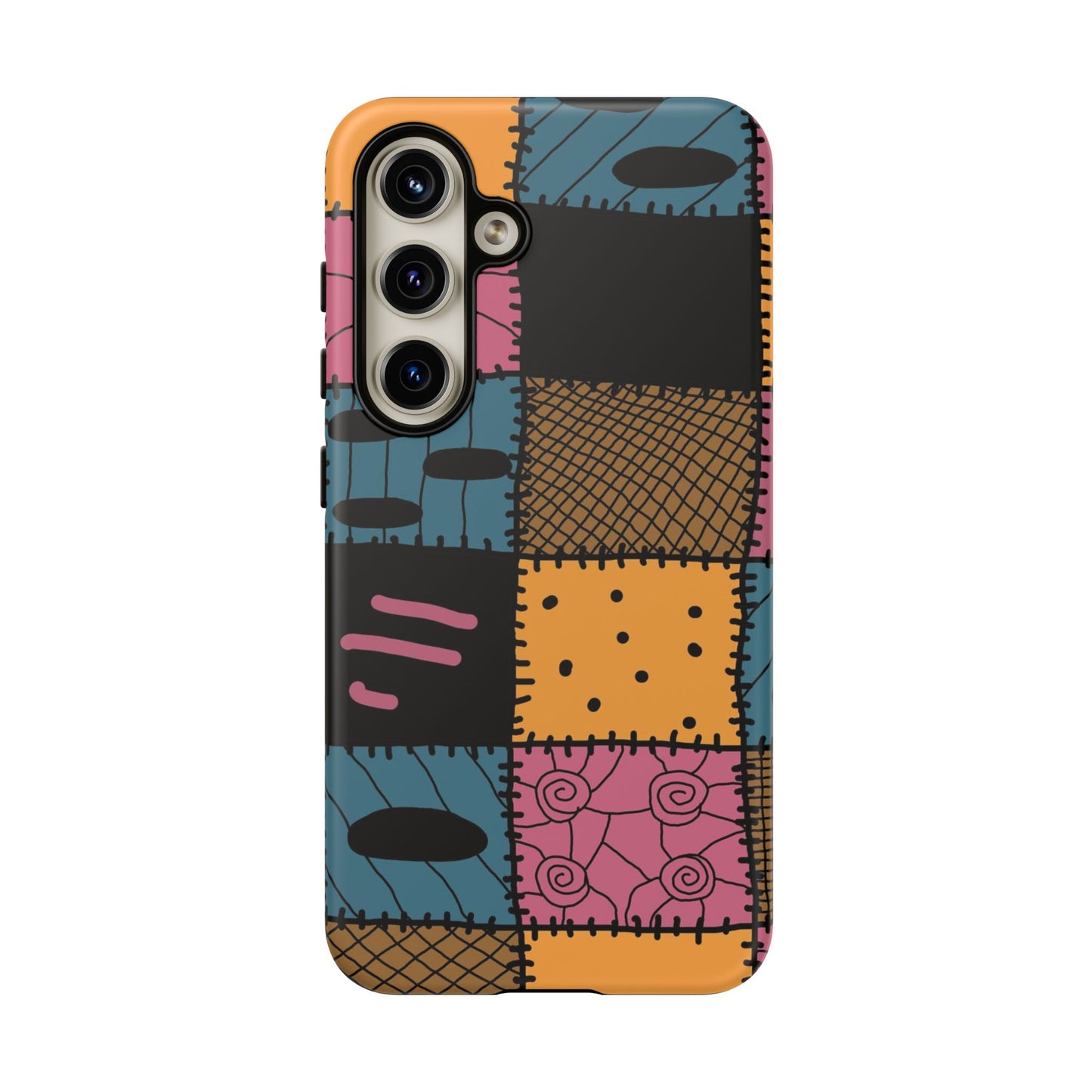 Nightmare Before Christmas Sally Phone Case - Colorful Patchwork Design for Unique Style