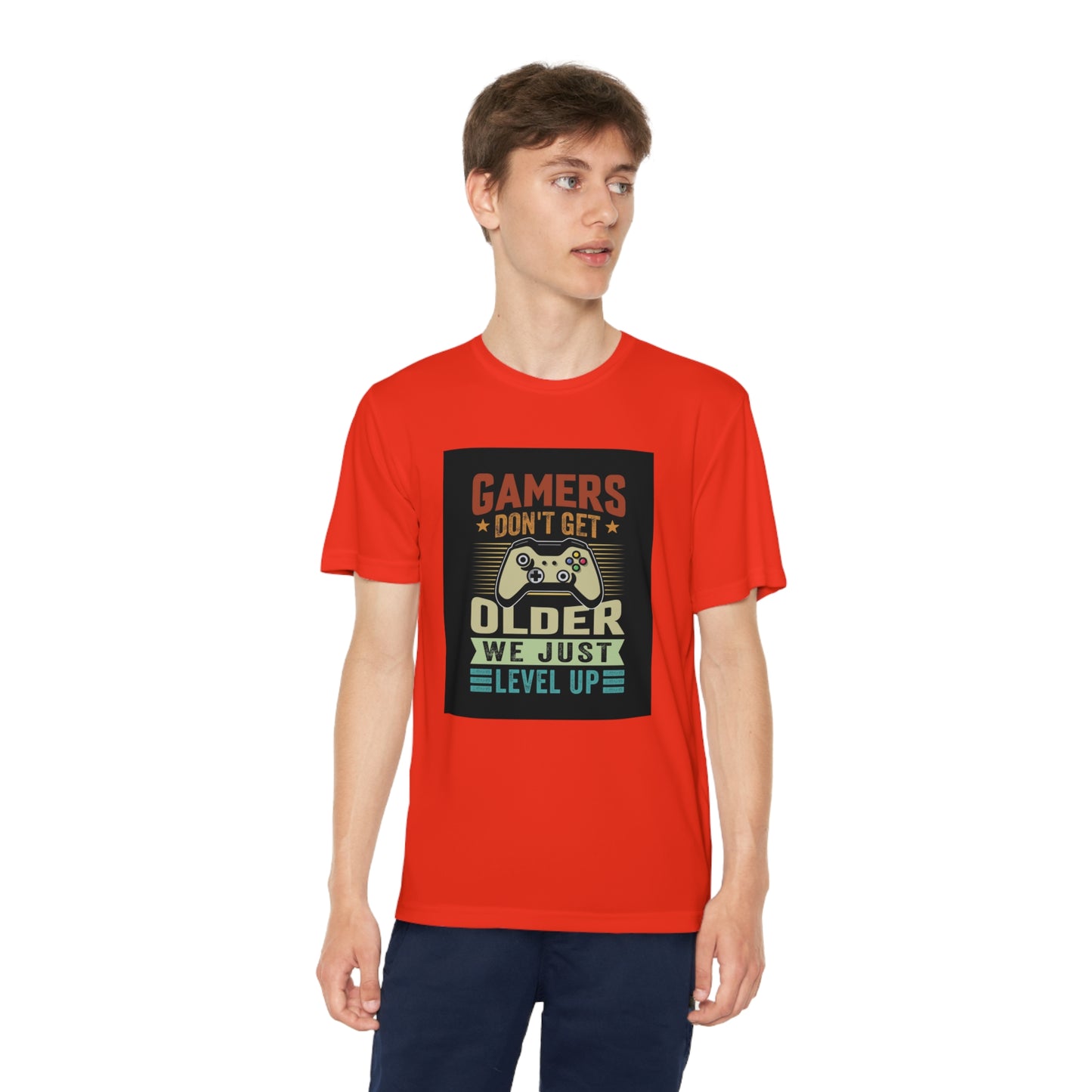 Gamers don’t get older we just level up Youth Competitor Tee