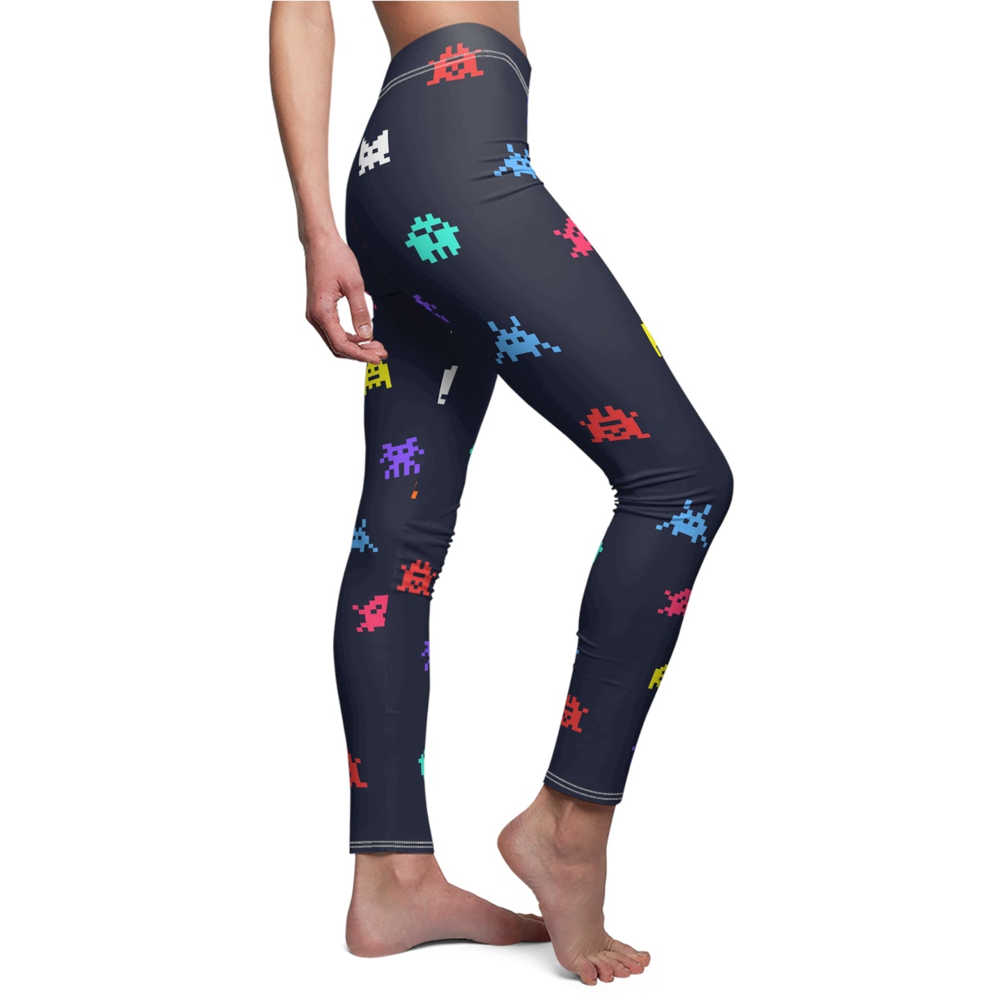 8 Bit Gamer Pattern Women's Cut & Sew Casual Leggings (AOP)