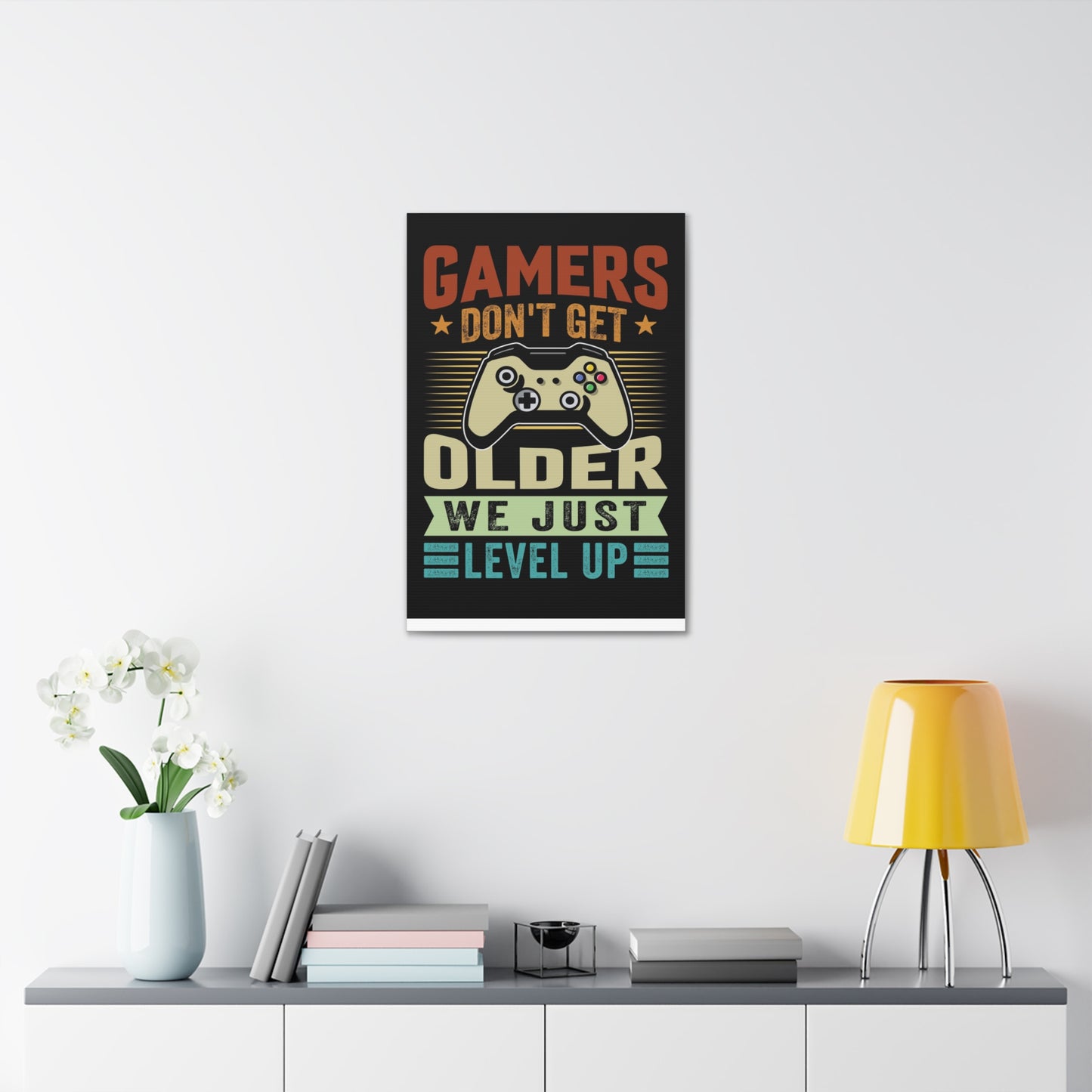 Gamers Don’t Get Older We Just Level Up Canvas Stretched, 1.5''