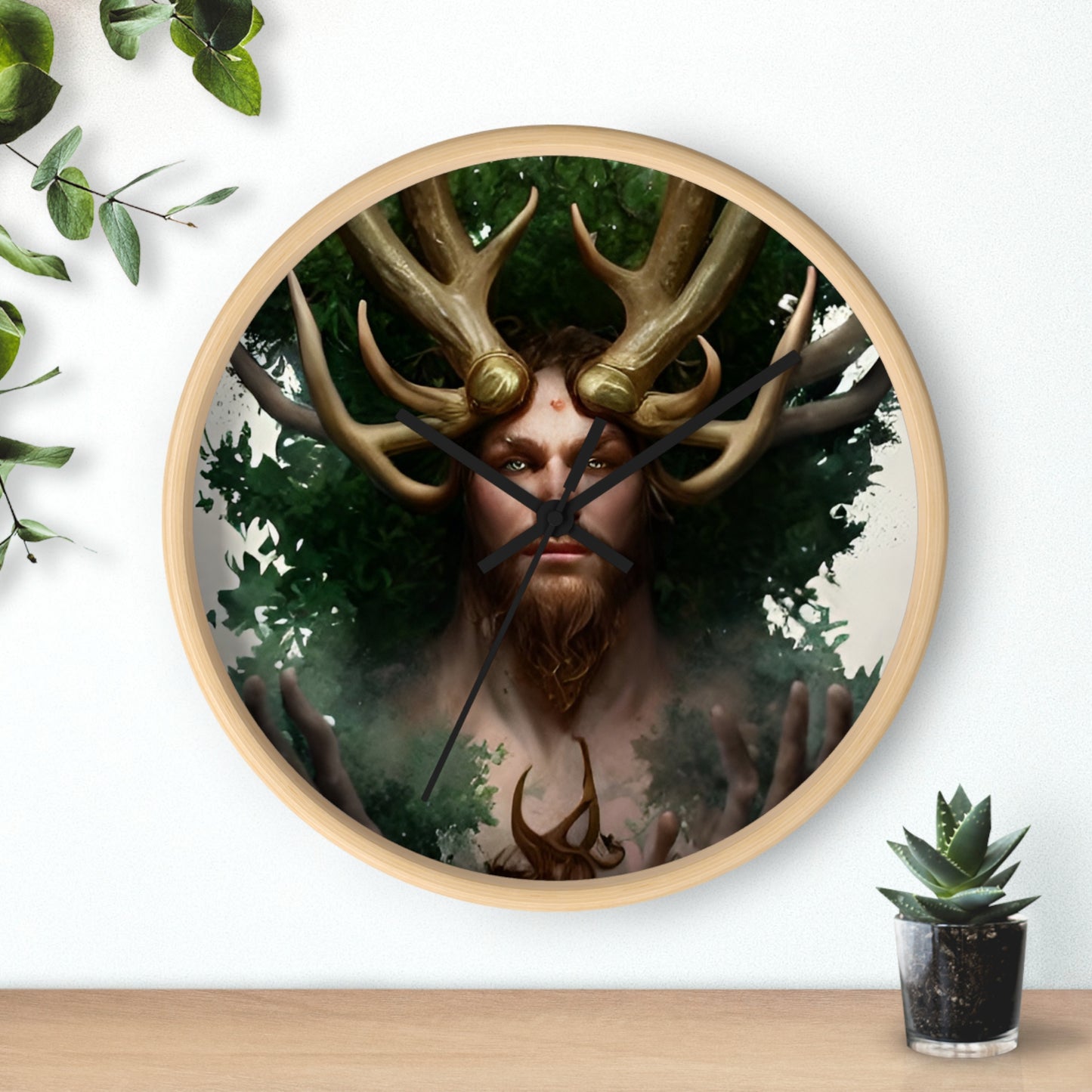 Horned God Cernunnos Celtic God Wall Clock