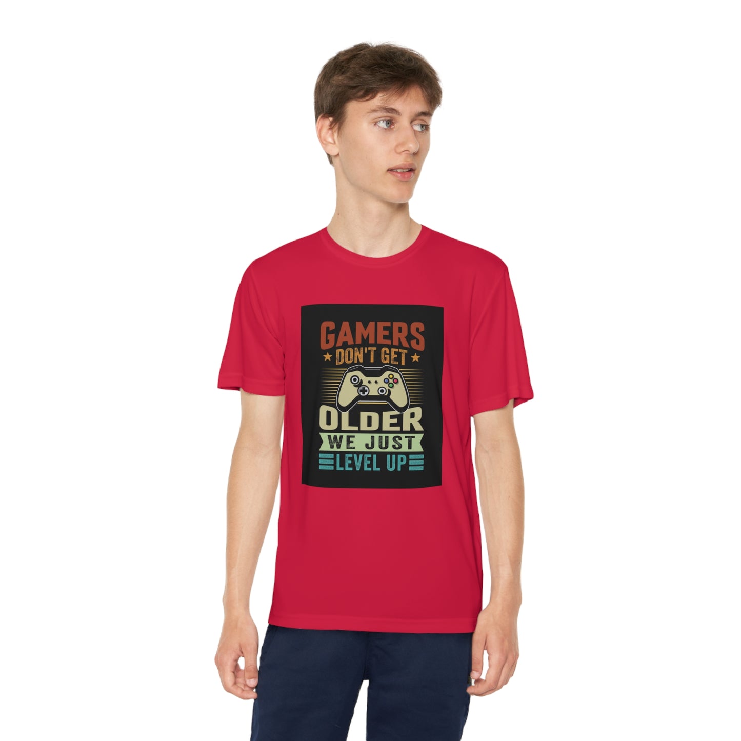 Gamers don’t get older we just level up Youth Competitor Tee