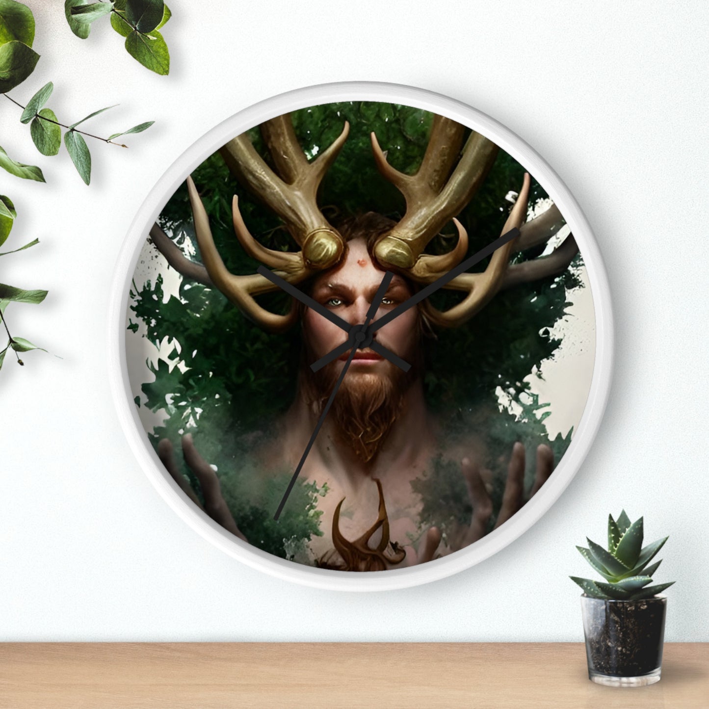 Horned God Cernunnos Celtic God Wall Clock