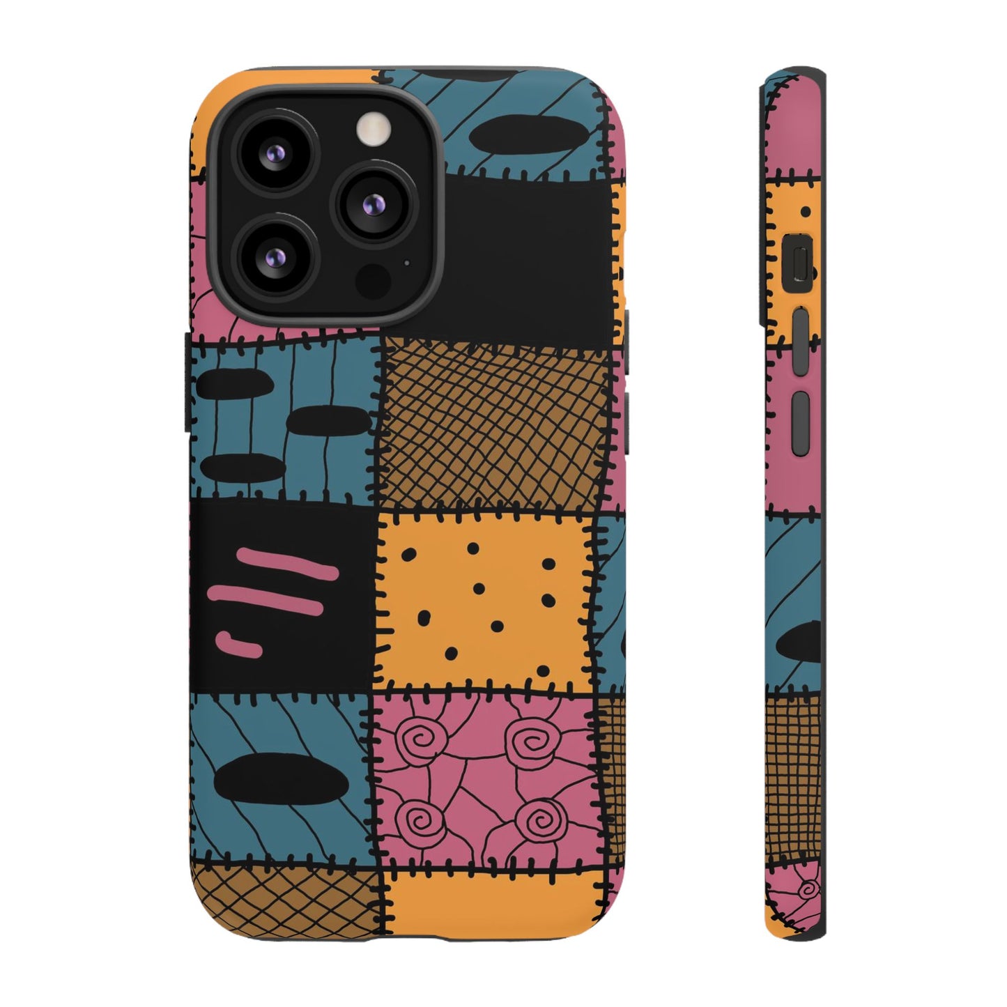 Nightmare Before Christmas Sally Phone Case - Colorful Patchwork Design for Unique Style