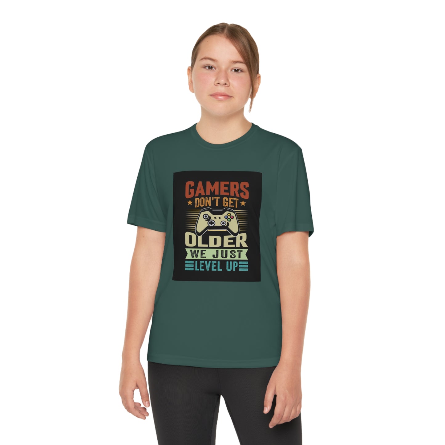 Gamers don’t get older we just level up Youth Competitor Tee