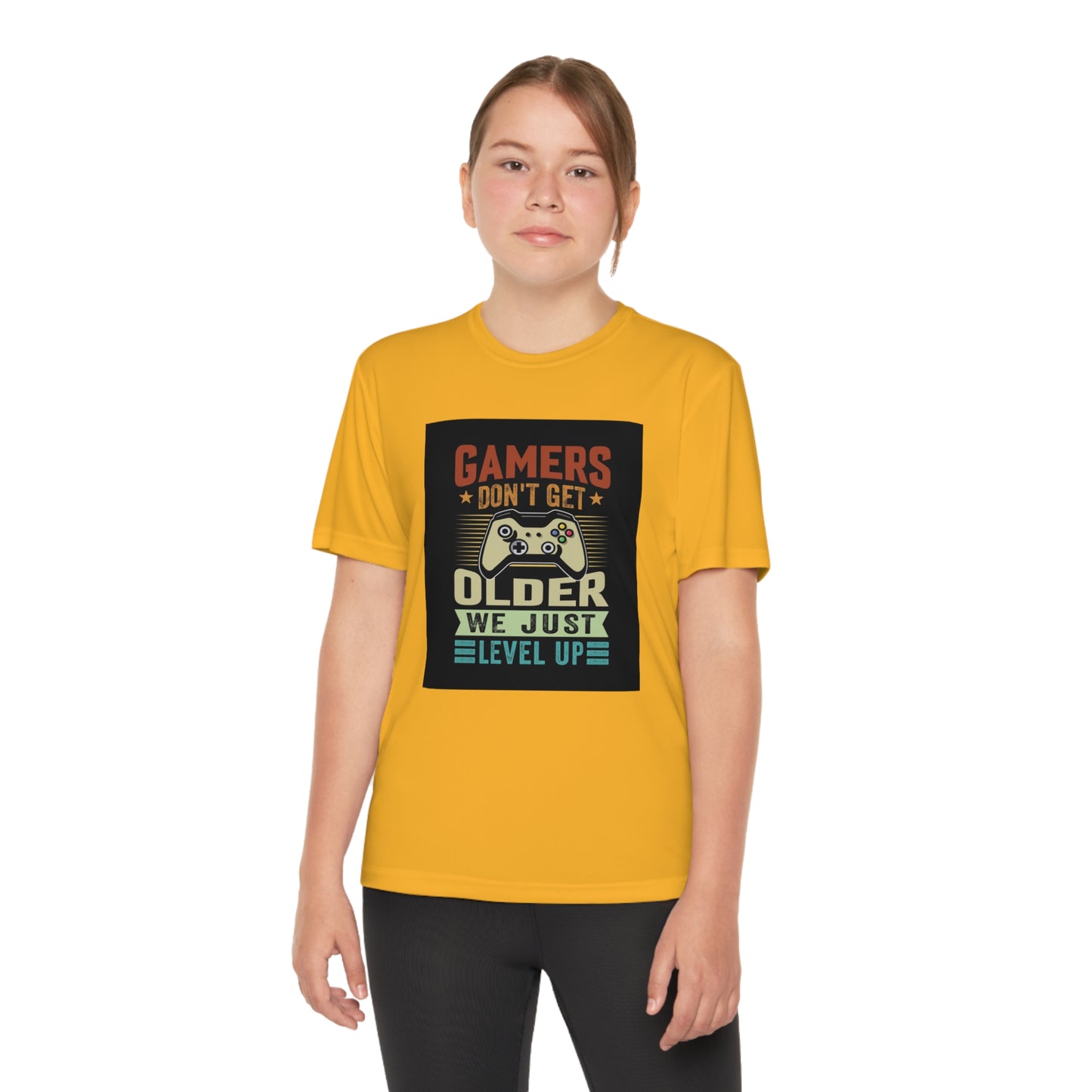 Gamers don’t get older we just level up Youth Competitor Tee