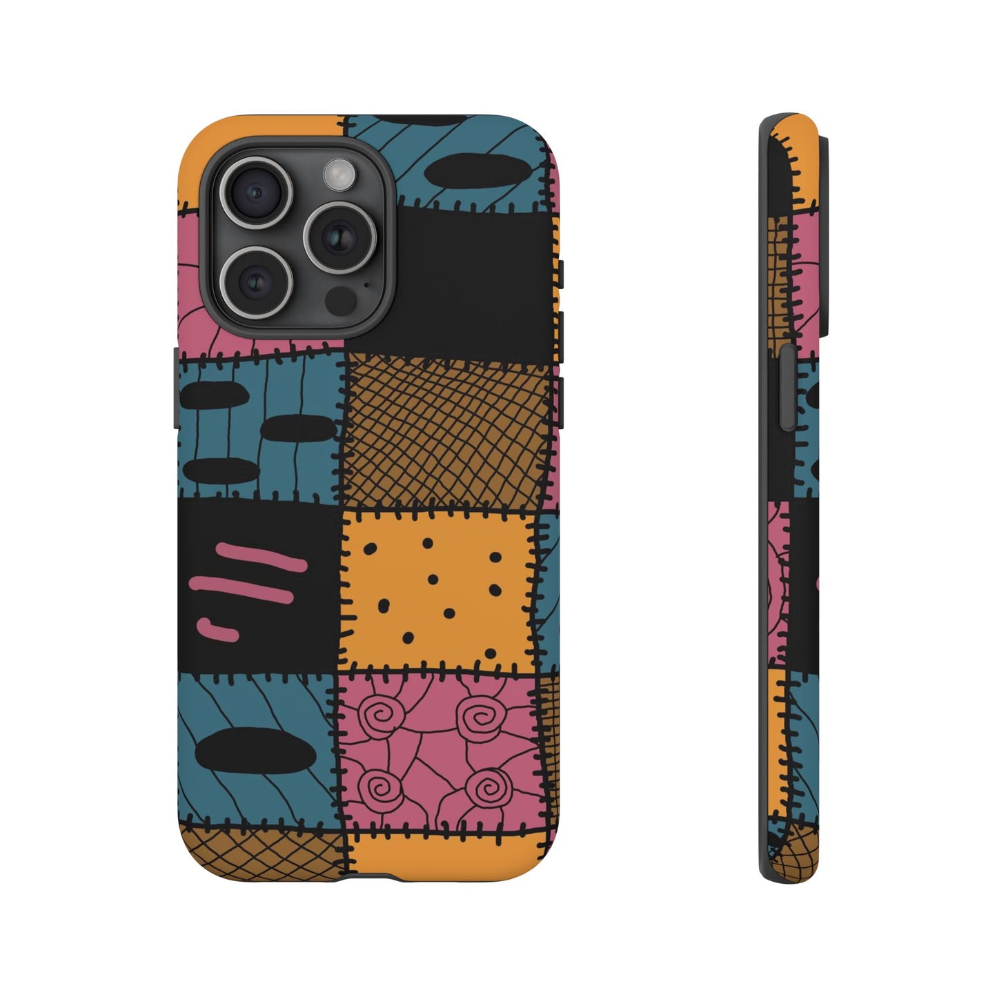 Nightmare Before Christmas Sally Phone Case - Colorful Patchwork Design for Unique Style