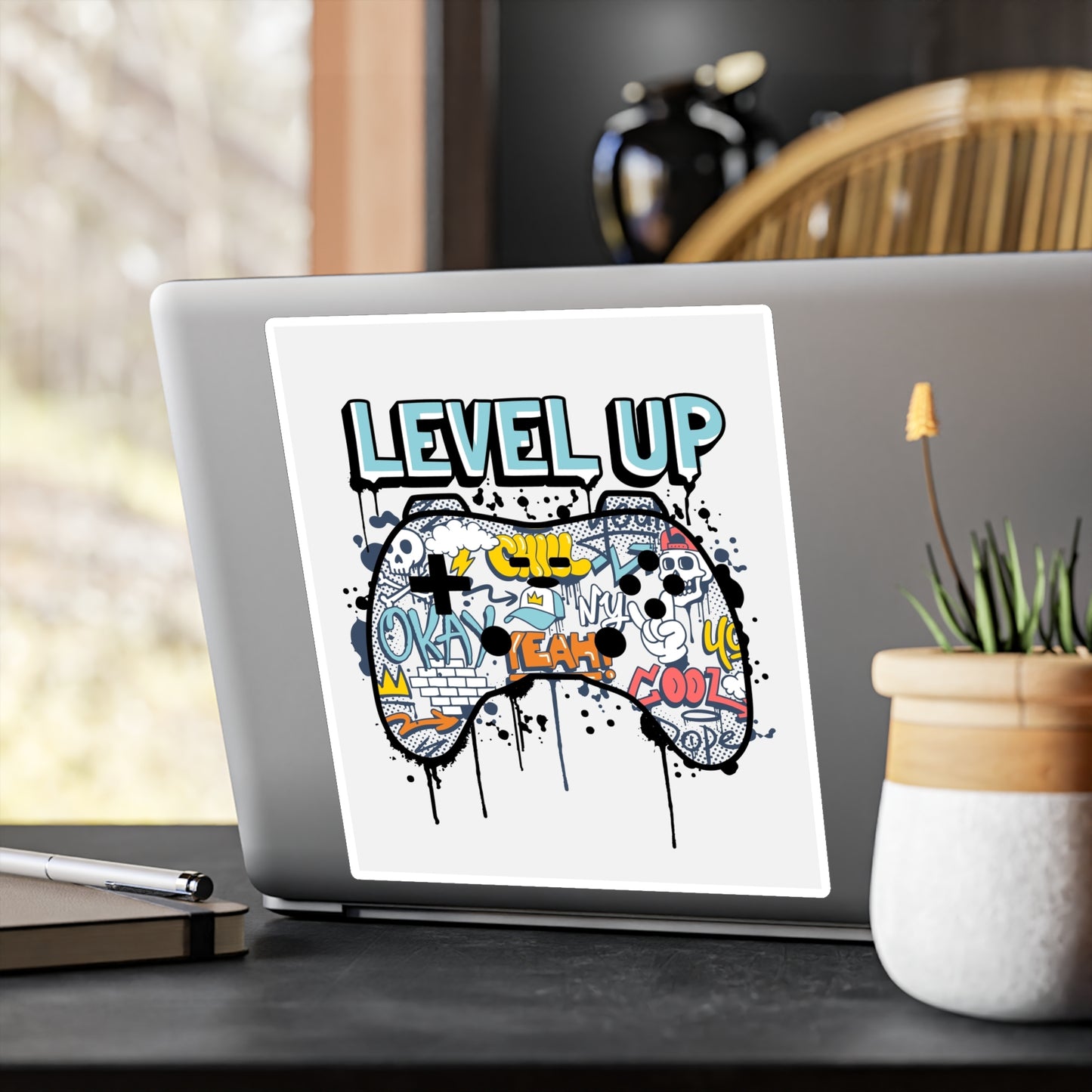 Level up game controller Kiss-Cut Vinyl Decals