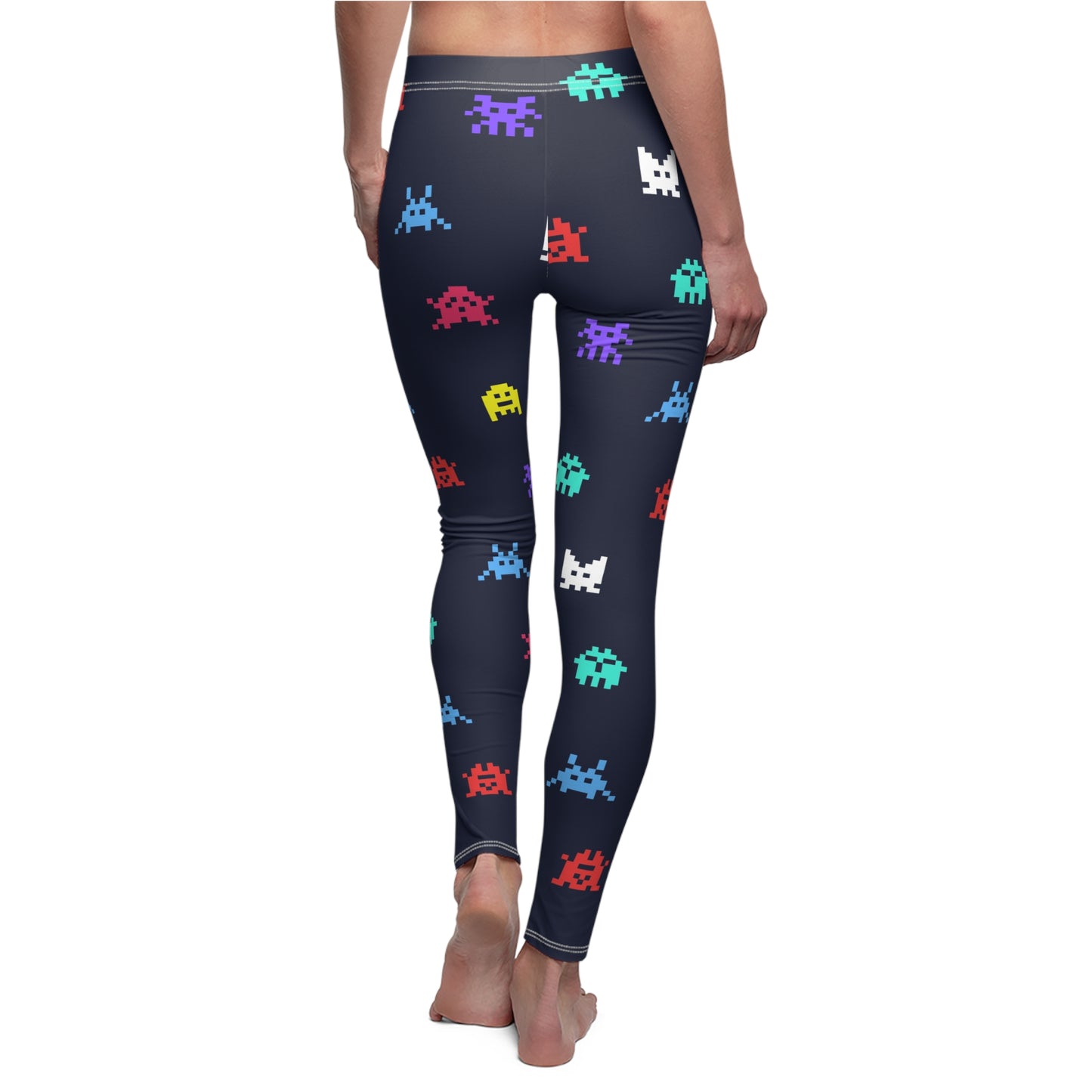 8 Bit Gamer Pattern Women's Cut & Sew Casual Leggings (AOP)