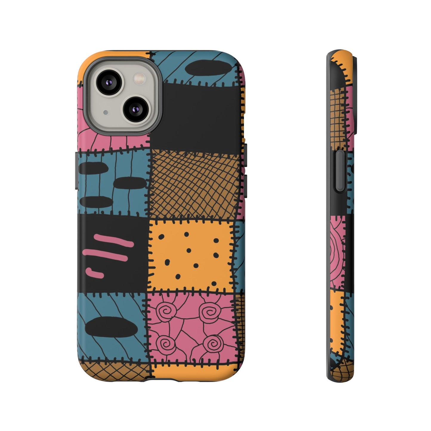 Nightmare Before Christmas Sally Phone Case - Colorful Patchwork Design for Unique Style