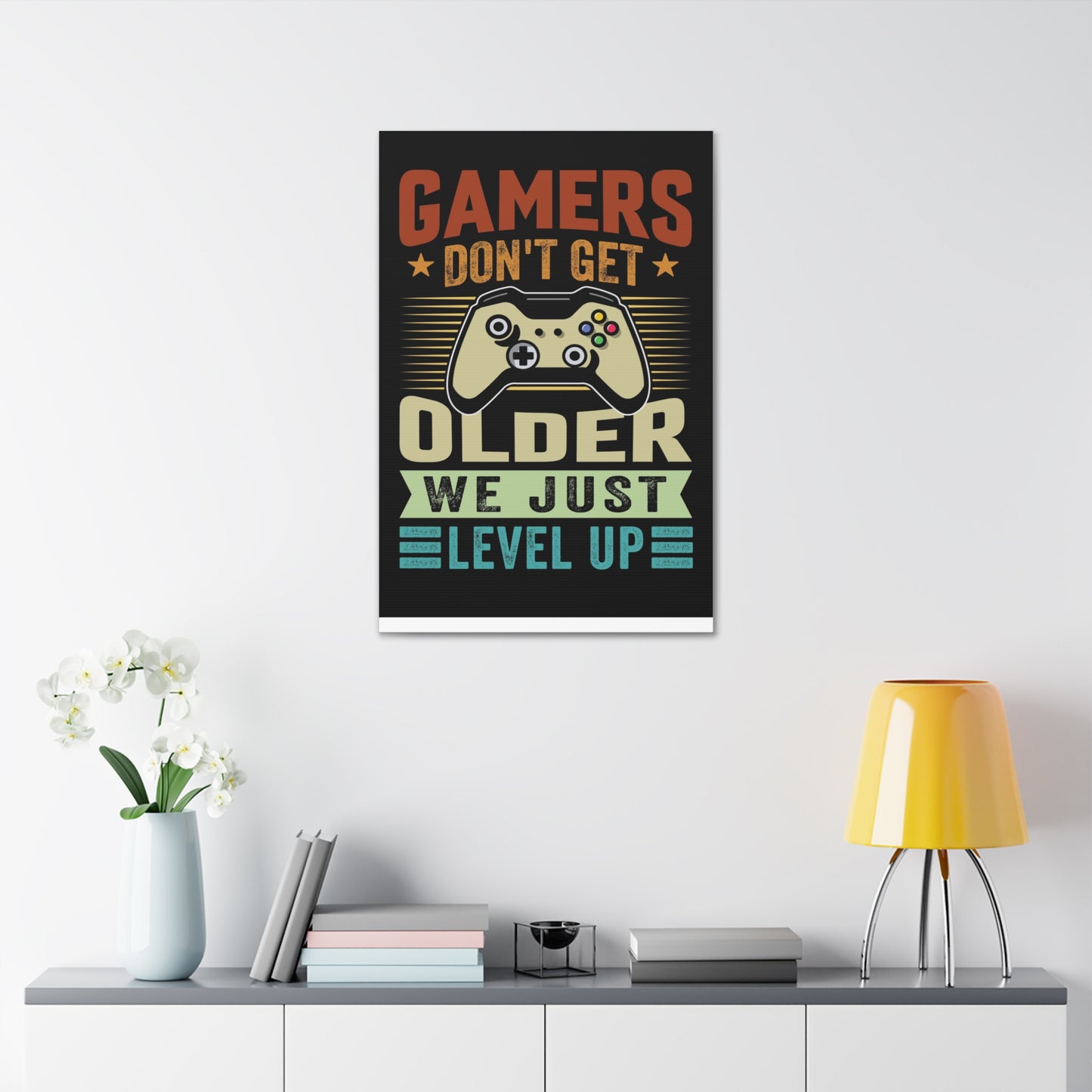 Gamers Don’t Get Older We Just Level Up Canvas Stretched, 1.5''