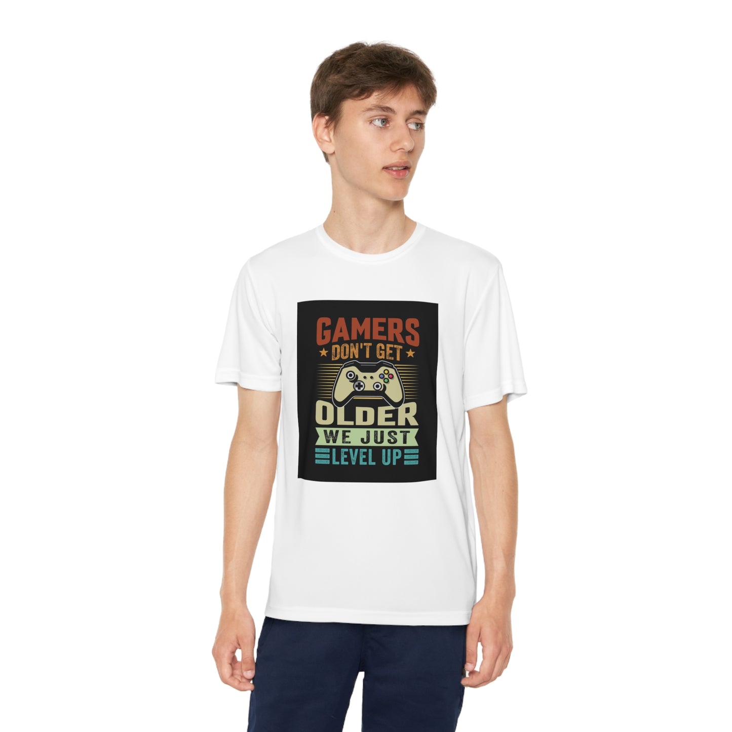 Gamers don’t get older we just level up Youth Competitor Tee