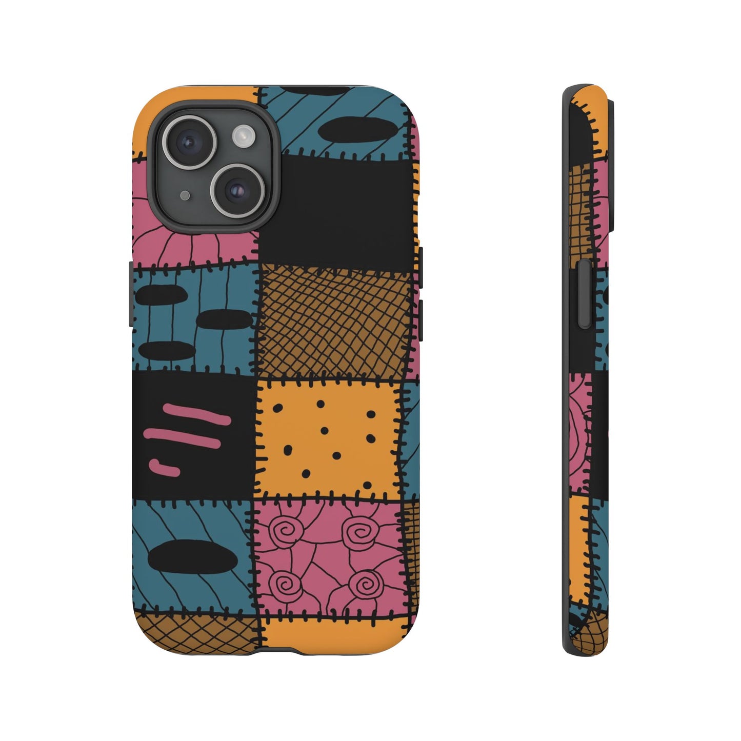 Nightmare Before Christmas Sally Phone Case - Colorful Patchwork Design for Unique Style