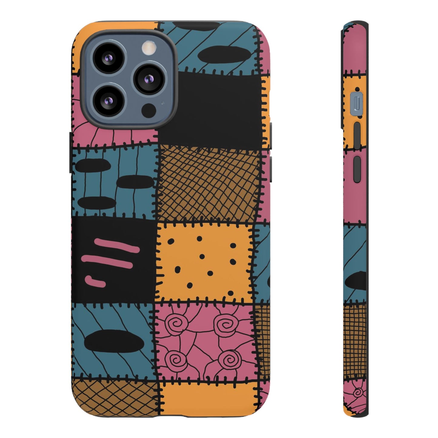 Nightmare Before Christmas Sally Phone Case - Colorful Patchwork Design for Unique Style