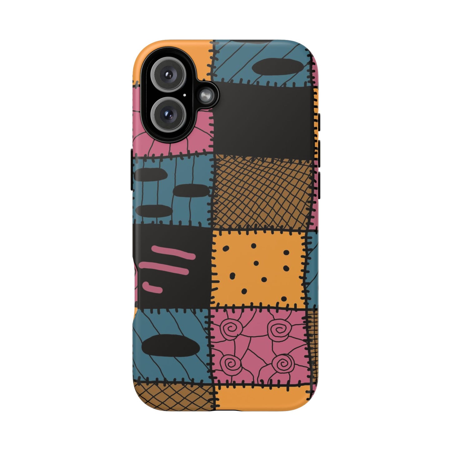 Nightmare Before Christmas Sally Phone Case - Colorful Patchwork Design for Unique Style