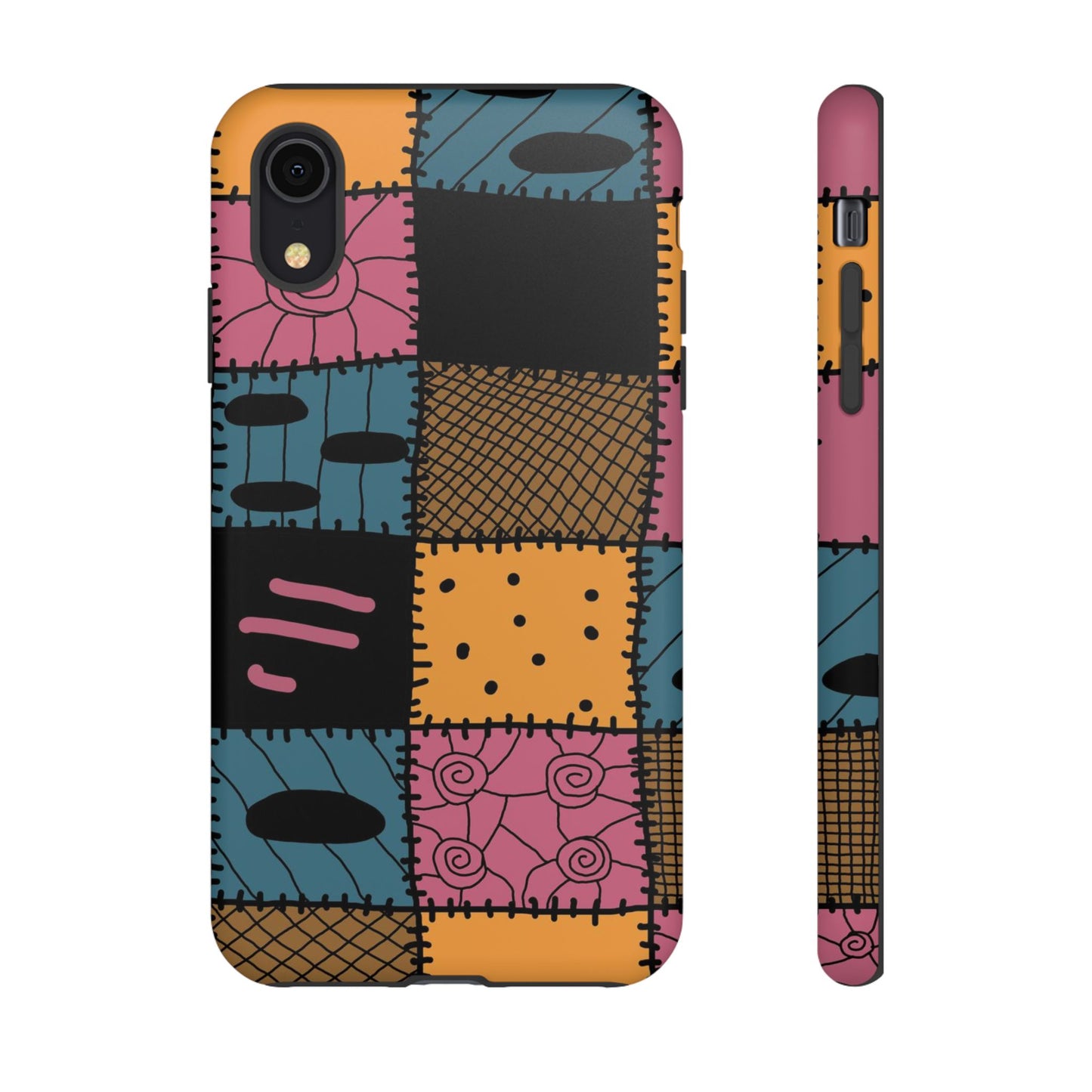 Nightmare Before Christmas Sally Phone Case - Colorful Patchwork Design for Unique Style