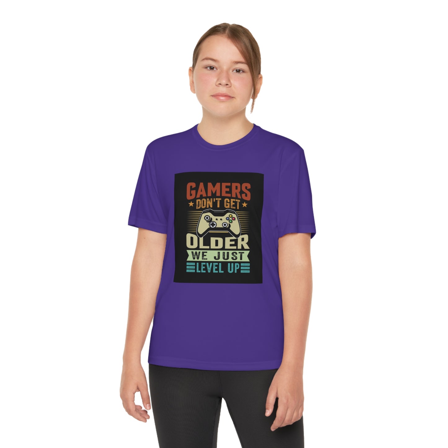 Gamers don’t get older we just level up Youth Competitor Tee