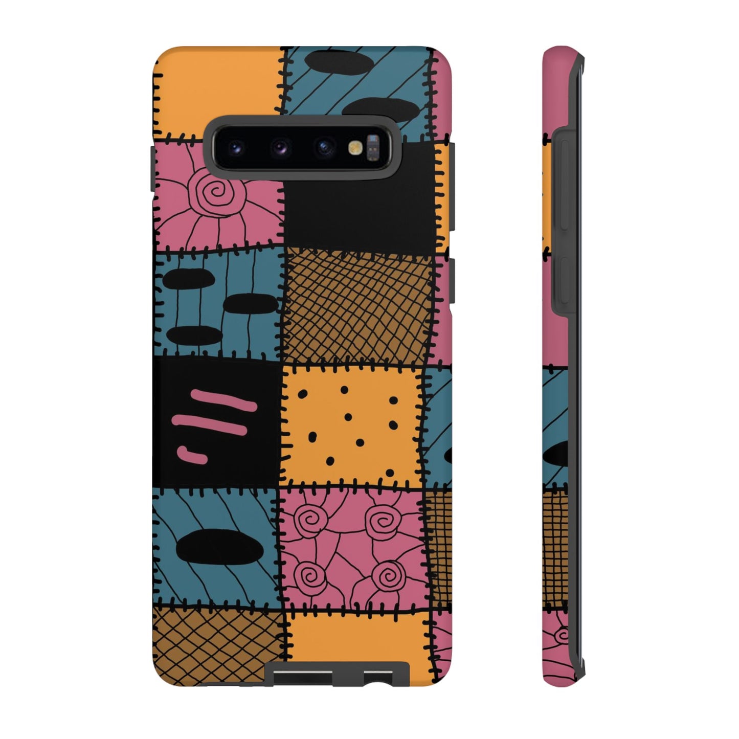 Nightmare Before Christmas Sally Phone Case - Colorful Patchwork Design for Unique Style