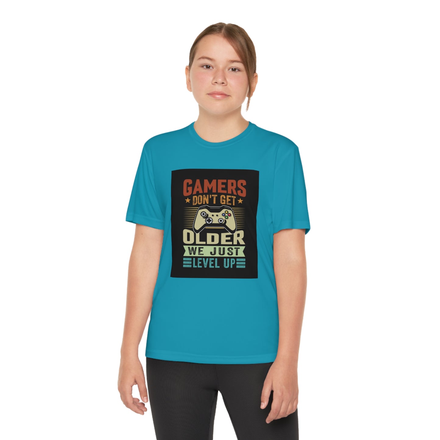 Gamers don’t get older we just level up Youth Competitor Tee