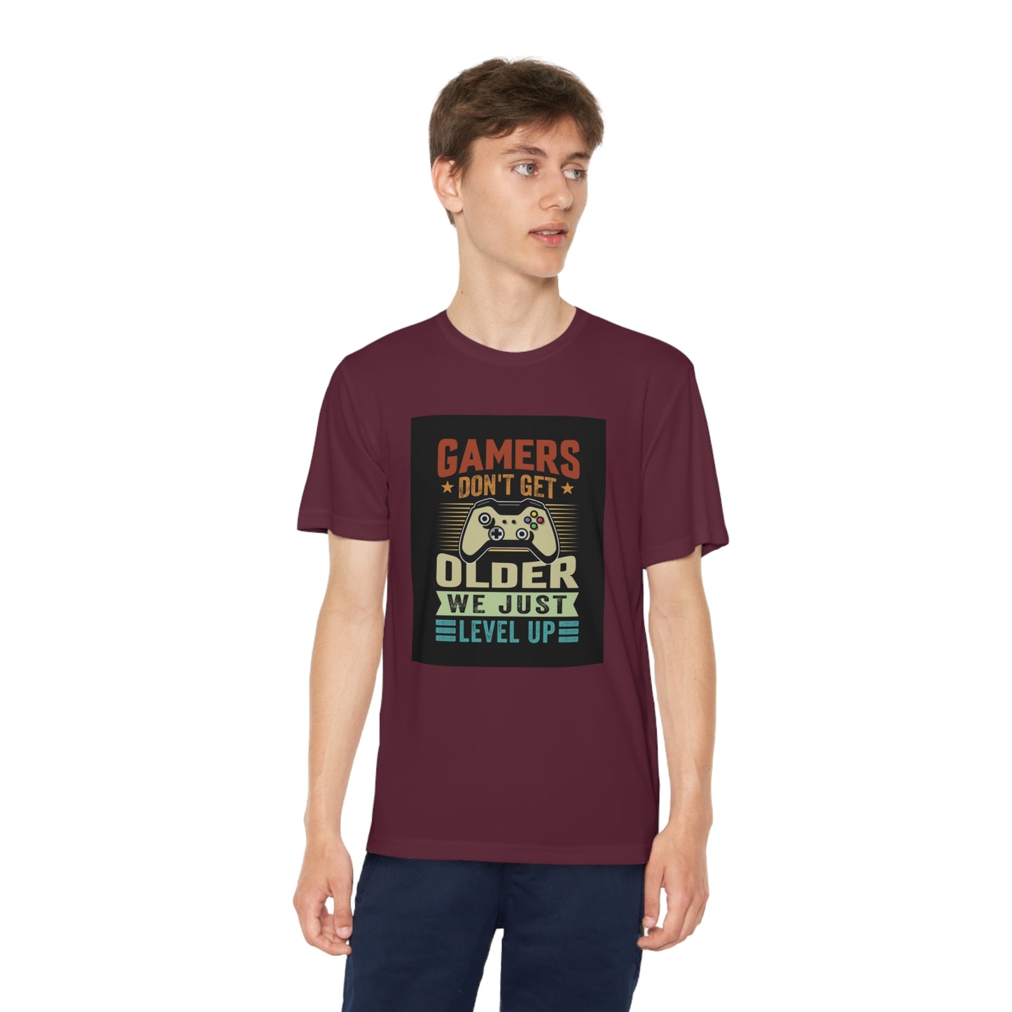 Gamers don’t get older we just level up Youth Competitor Tee