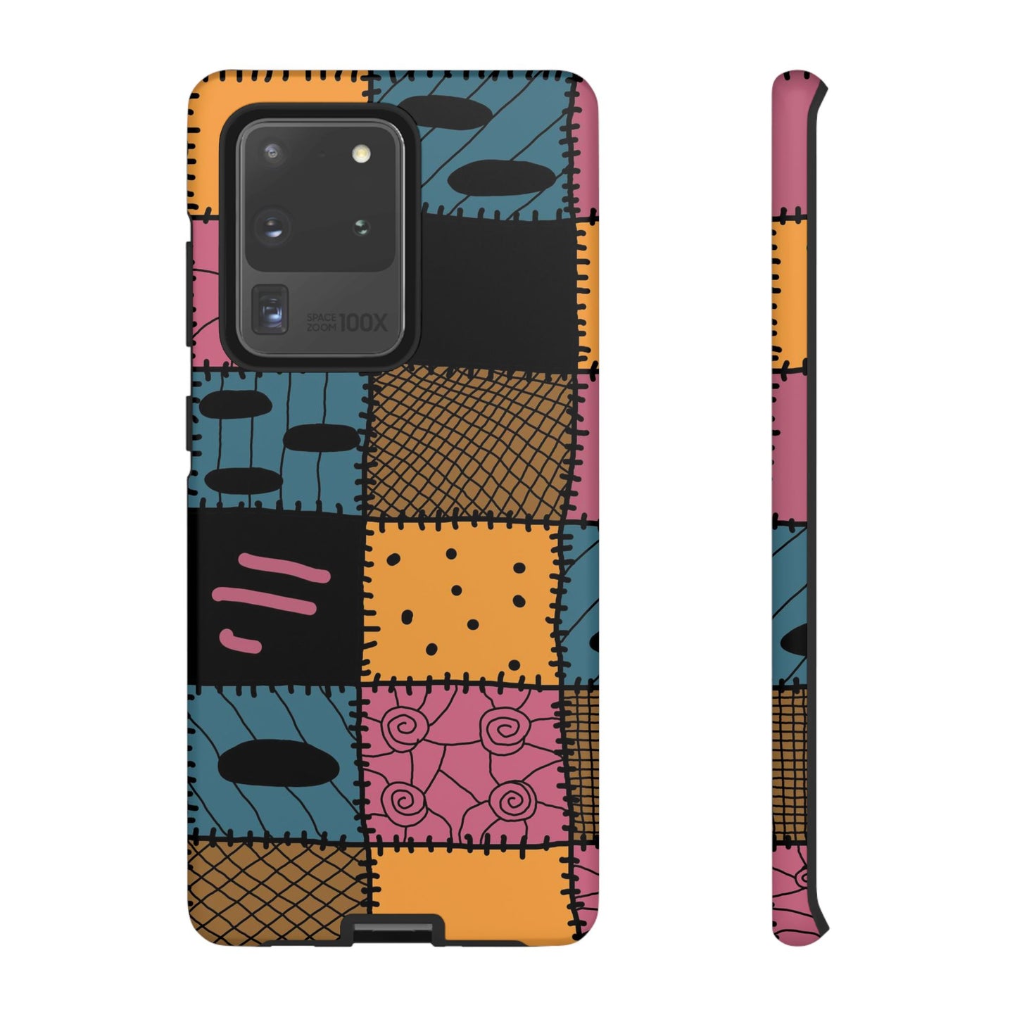 Nightmare Before Christmas Sally Phone Case - Colorful Patchwork Design for Unique Style