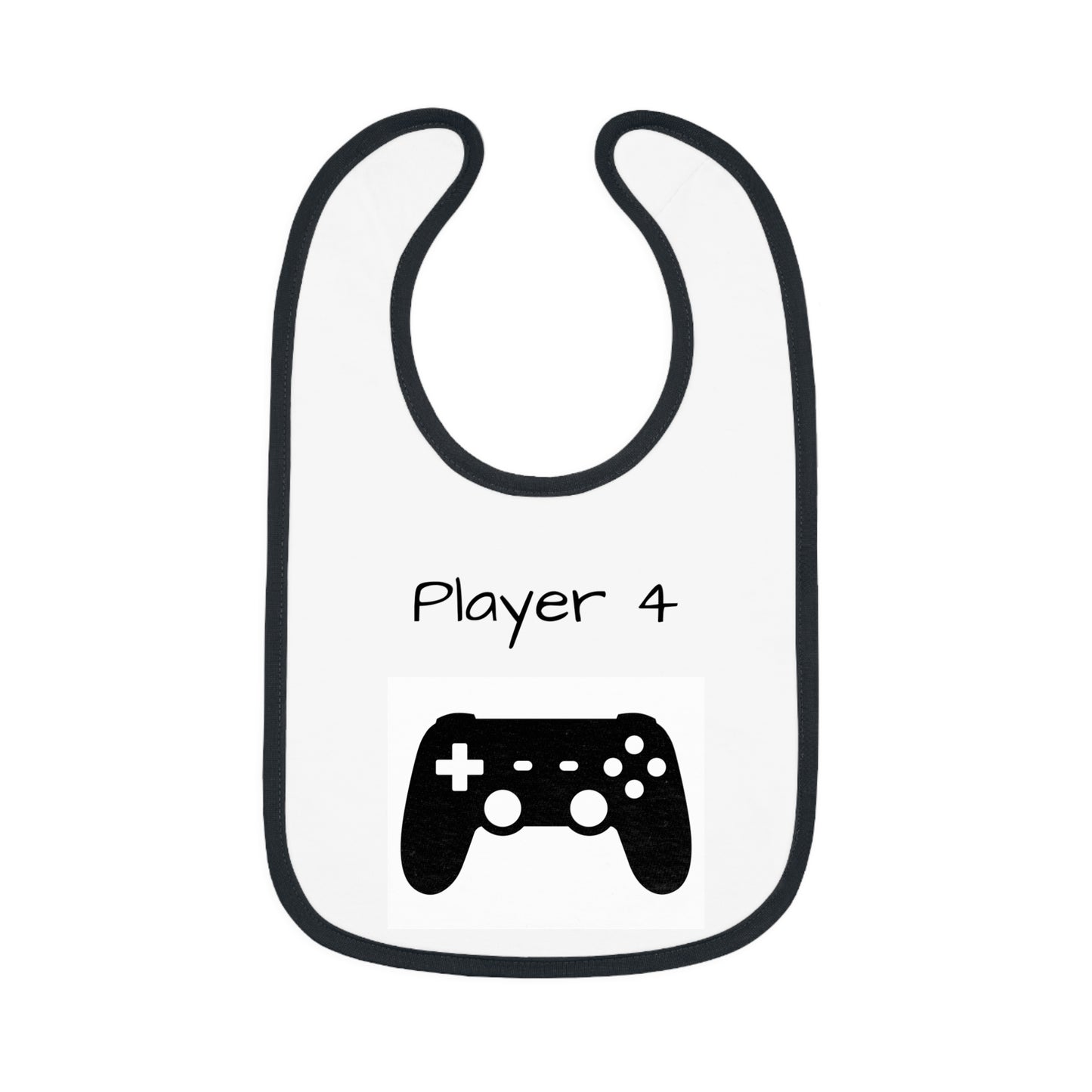 Player 4 Baby Contrast Trim Jersey Bib