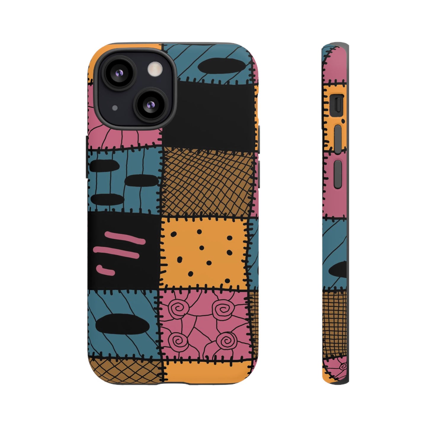 Nightmare Before Christmas Sally Phone Case - Colorful Patchwork Design for Unique Style