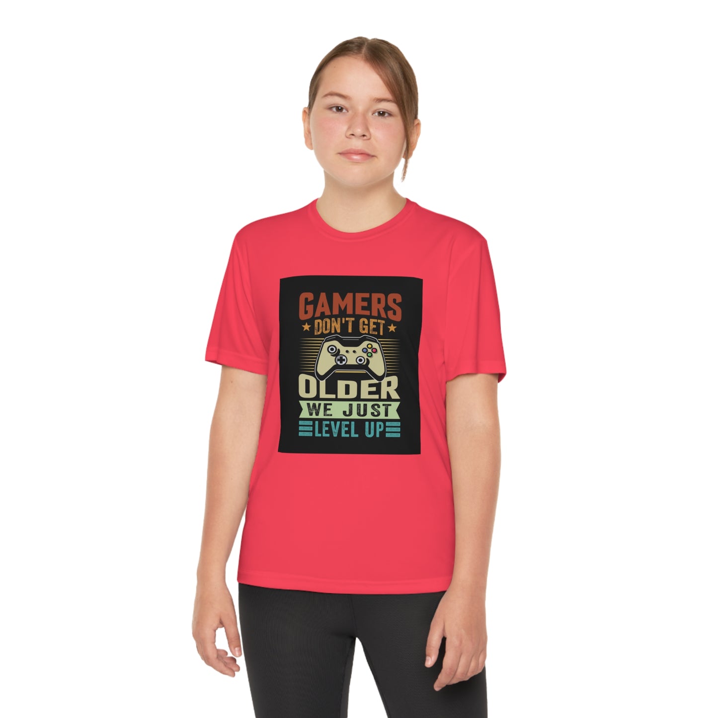 Gamers don’t get older we just level up Youth Competitor Tee