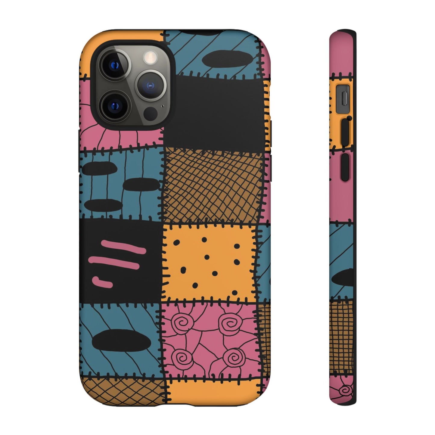 Nightmare Before Christmas Sally Phone Case - Colorful Patchwork Design for Unique Style