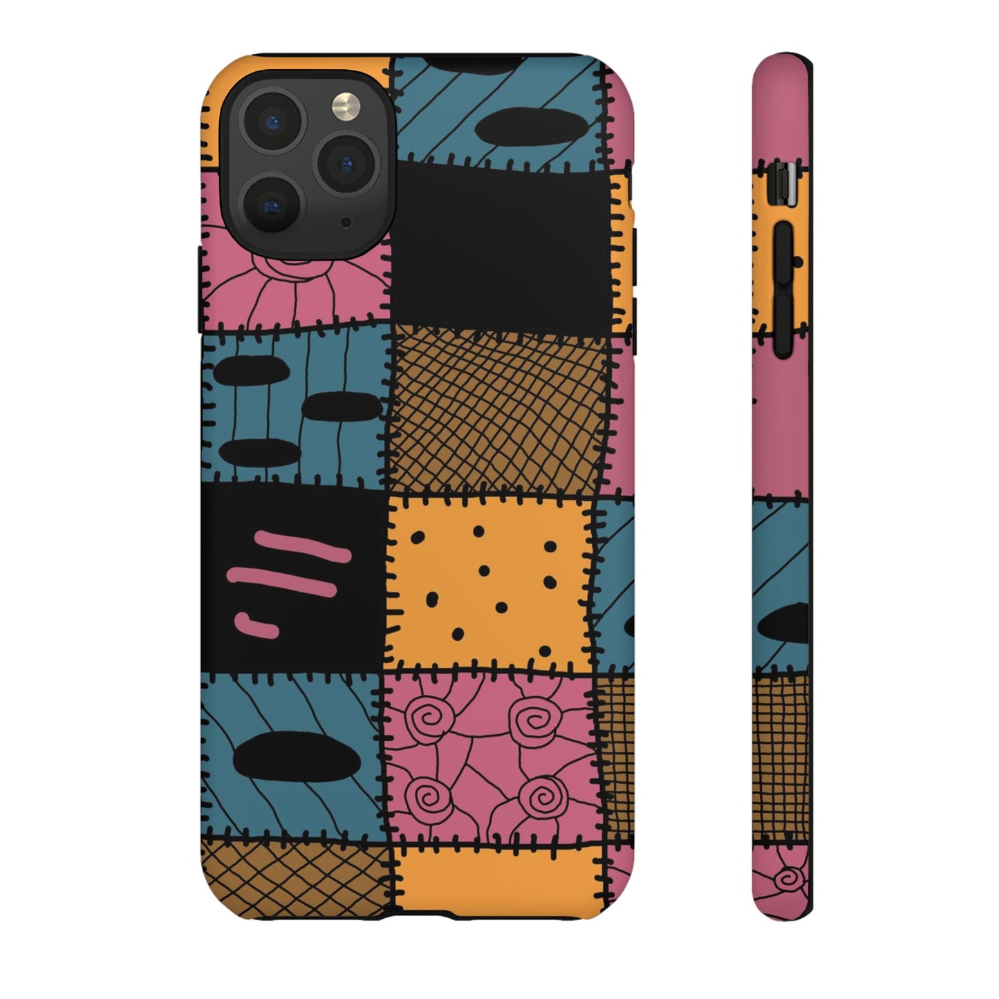 Nightmare Before Christmas Sally Phone Case - Colorful Patchwork Design for Unique Style