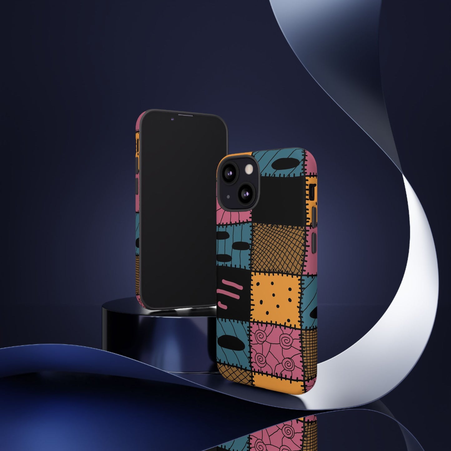 Nightmare Before Christmas Sally Phone Case - Colorful Patchwork Design for Unique Style