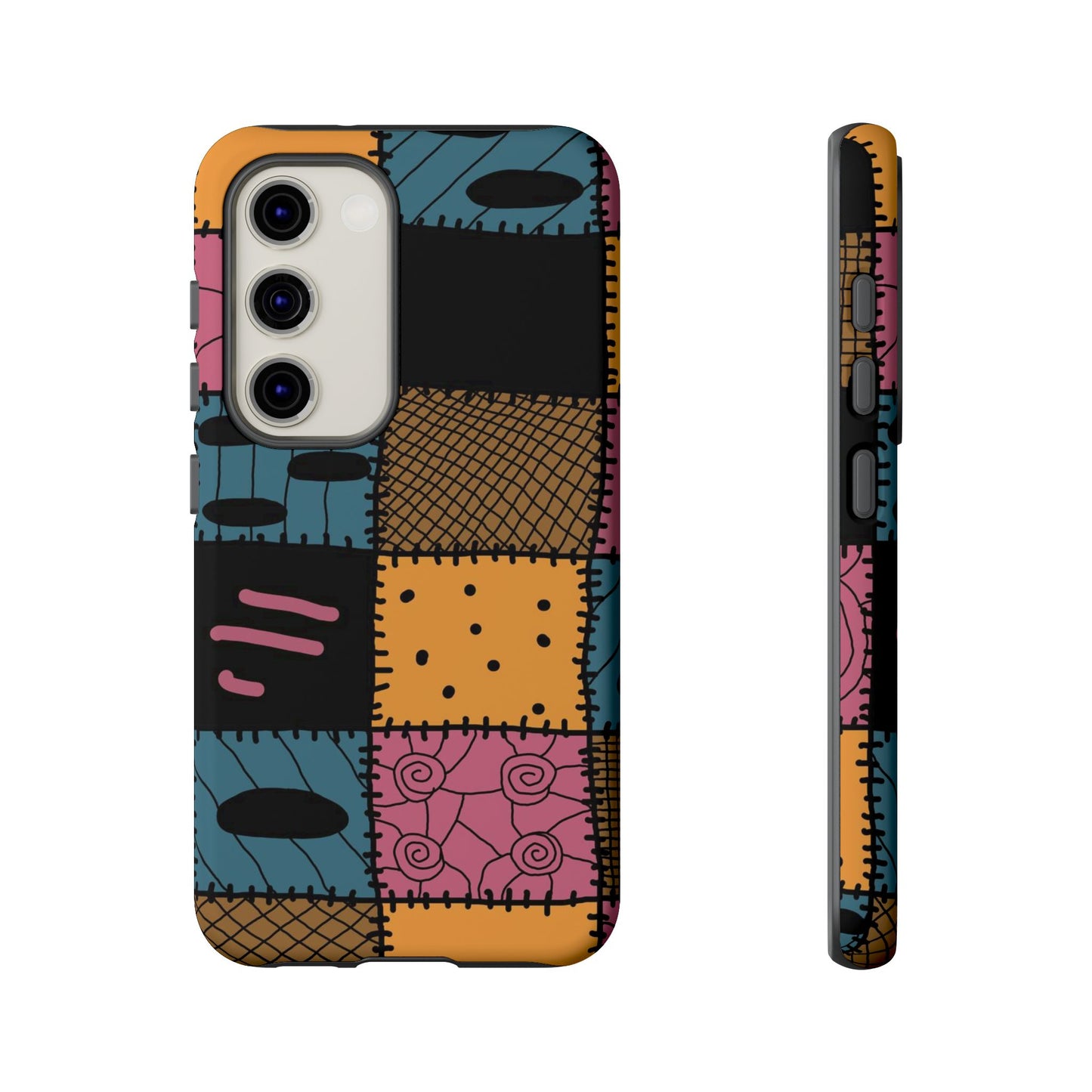 Nightmare Before Christmas Sally Phone Case - Colorful Patchwork Design for Unique Style