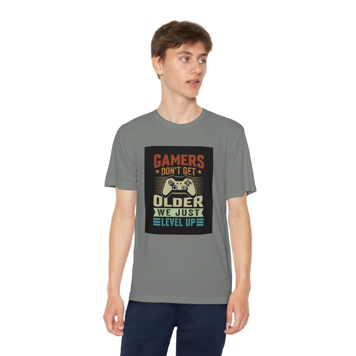 Gamers don’t get older we just level up Youth Competitor Tee