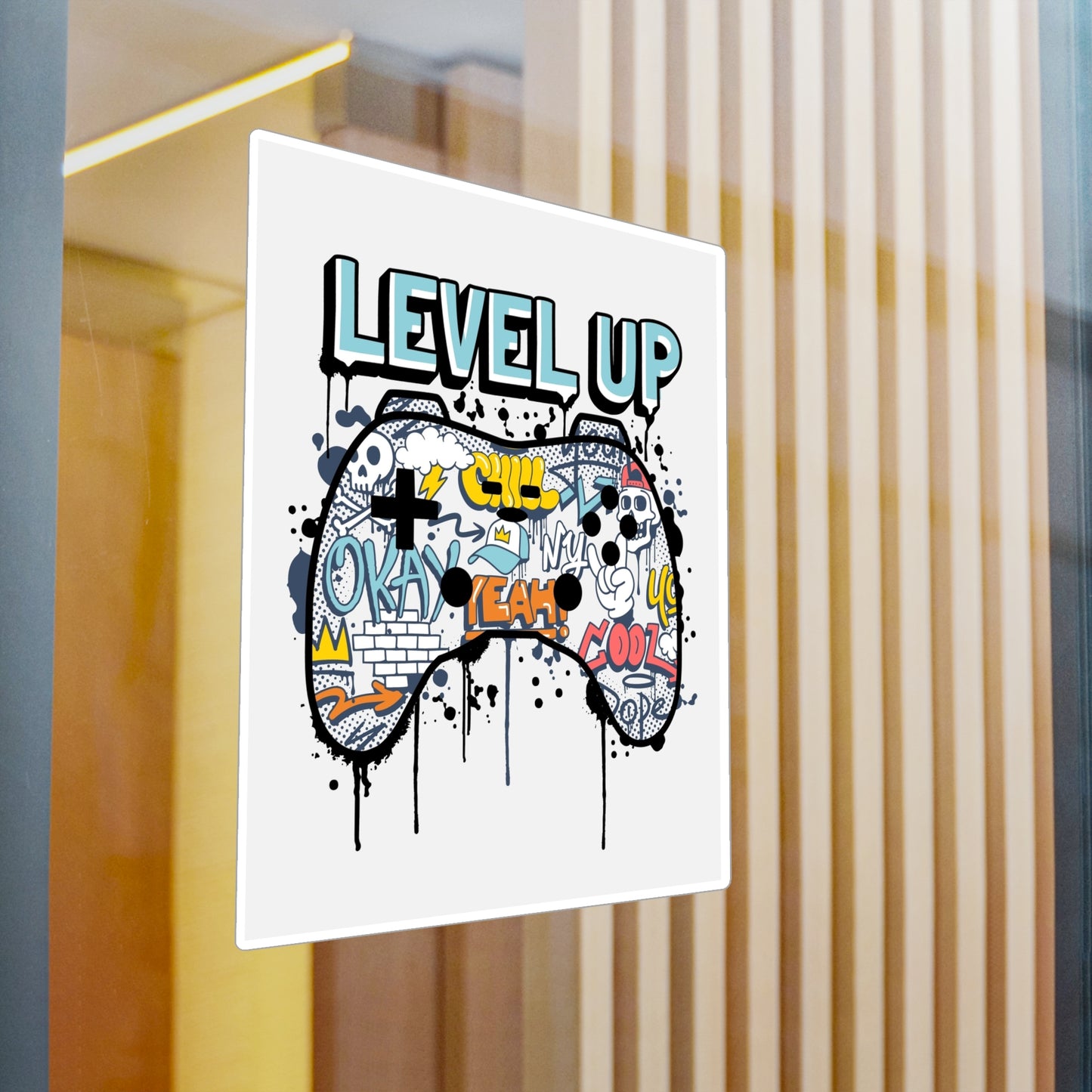 Level up game controller Kiss-Cut Vinyl Decals