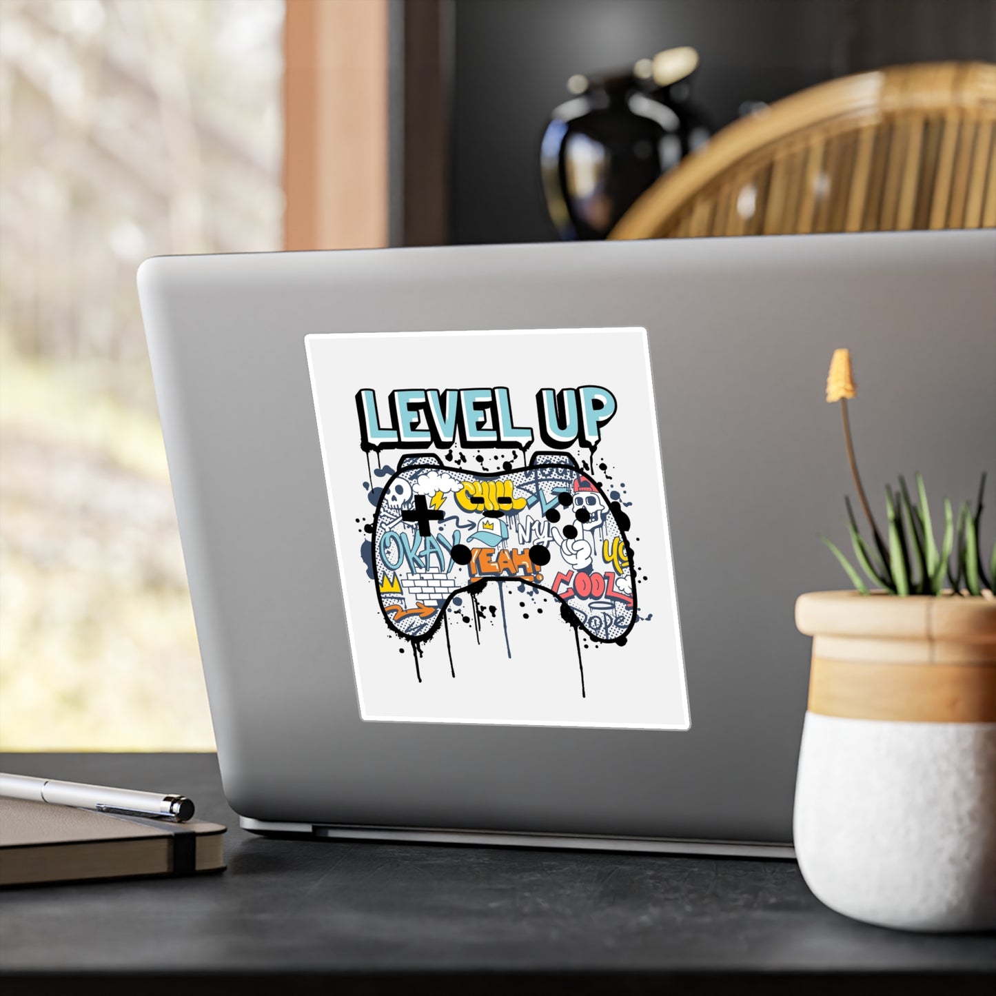 Level up game controller Kiss-Cut Vinyl Decals