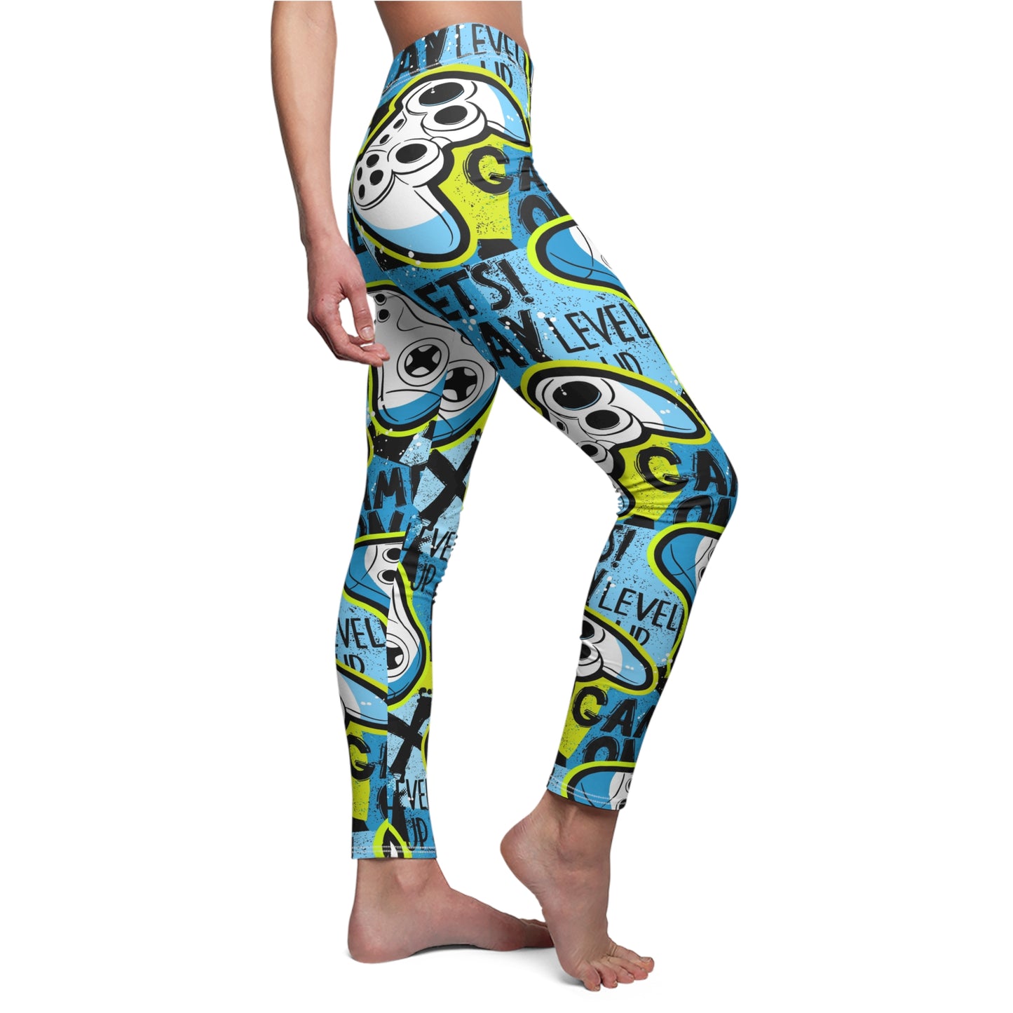 Gamer Pattern Women's Cut & Sew Casual Leggings (AOP)