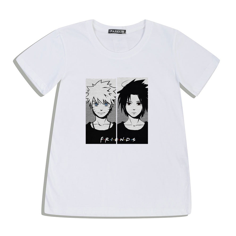 Japanese anime short sleeved t-shirt summer new Naruto Hokage Sasuke friends cotton printed short sleeved top