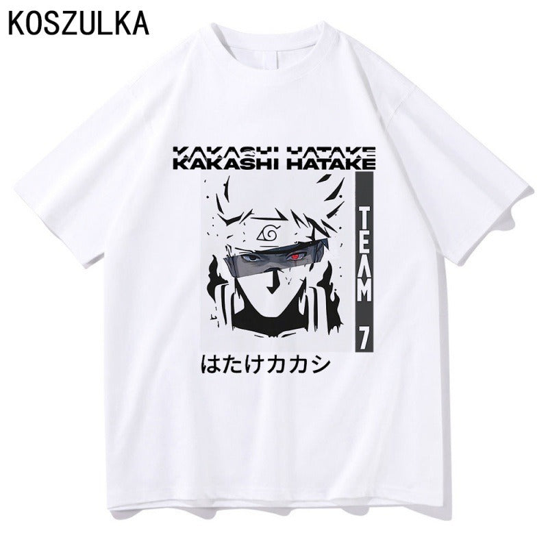 Anime new Naruto Kakashi pullover T-shirt cross-border thin men's and women's short sleeved T-shirt