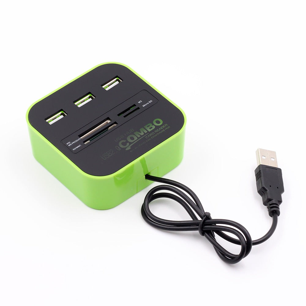 USB HUB Combo All In One USB 2.0 Micro SD High Speed Card Reader 3 Ports Adapter Connector For Tablet PC Computer Laptop