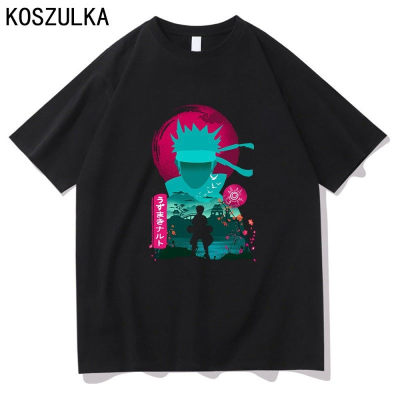 Anime new Naruto Kakashi pullover T-shirt cross-border thin men's and women's short sleeved T-shirt