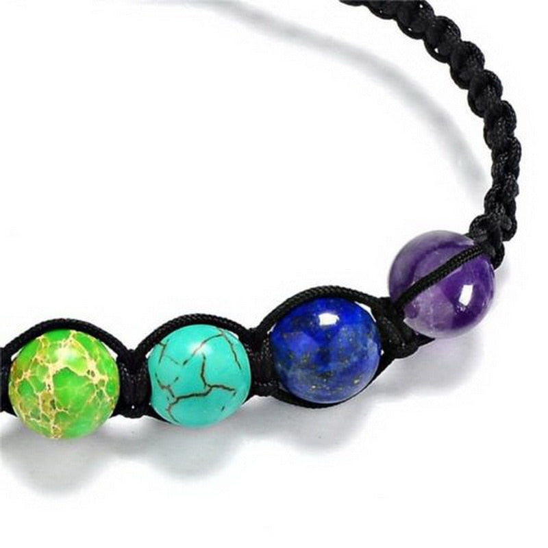 8mm Big Beads 7 Chakra Bracelet Yoga Bracelet Healing Balance Supernatural Lava Reiki Stones Beads Bracelet Women Jewelry