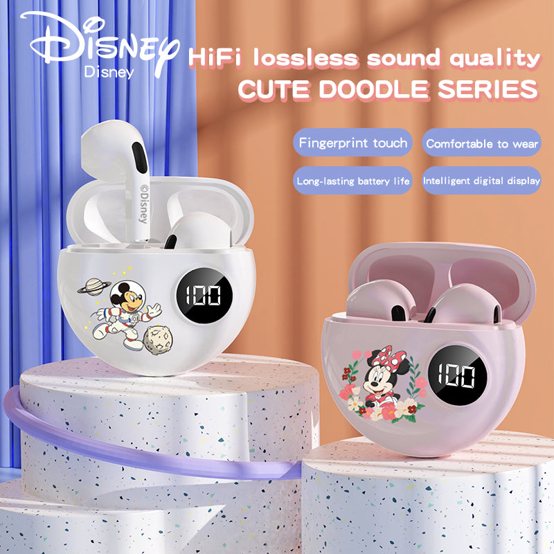 New Minnie Mickey Digital Display Bluetooth Headset Co-Branded Bluetooth Headset Apro6 Half In-Ear TWS