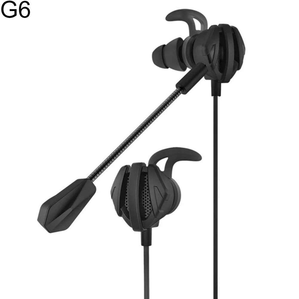 Portable Dynamic Noise Reduction In-Ear Wired Call Earphones Gaming Computer Earpiece With Dual Mic